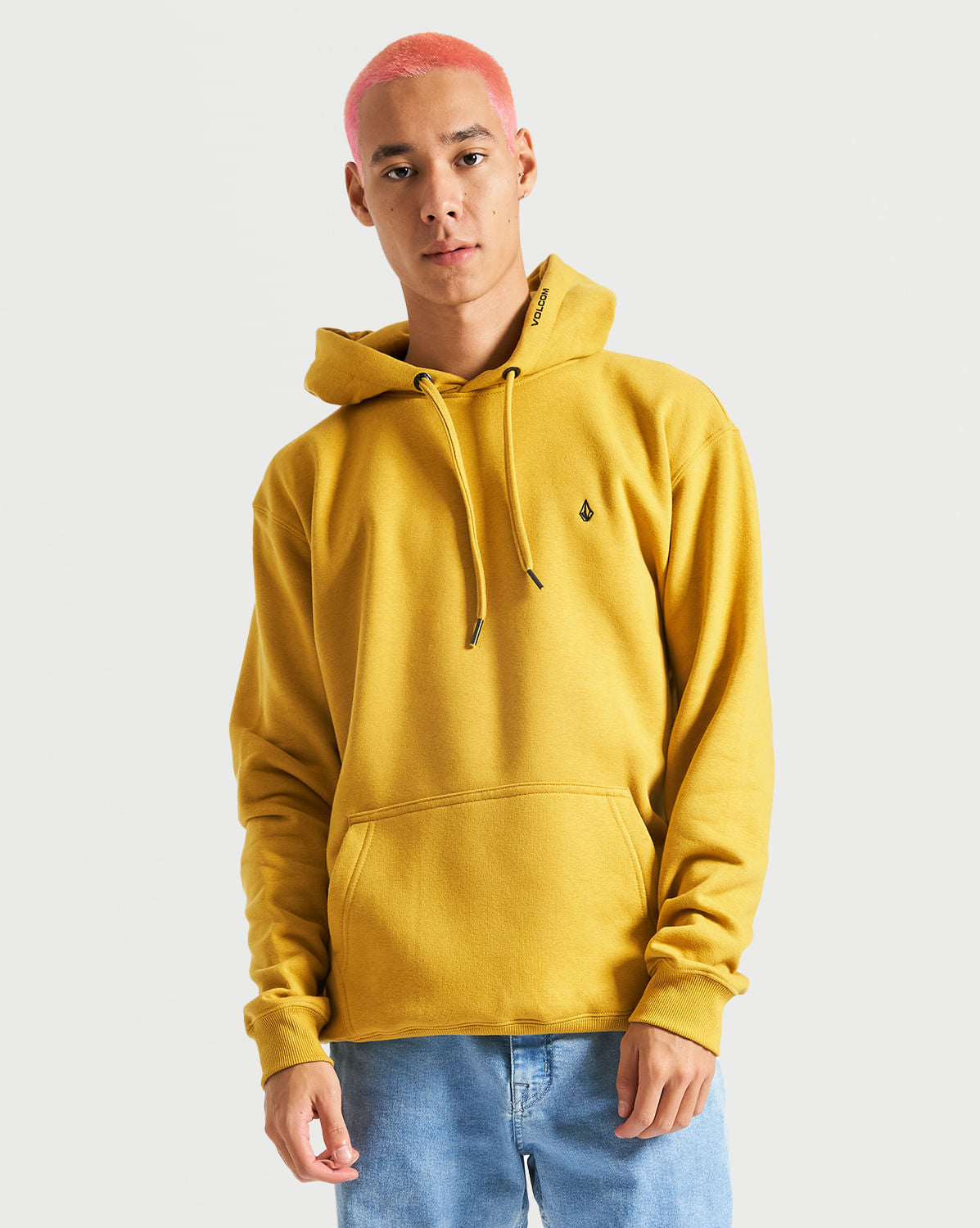 Moletom Volcom Canguru Single Stone Amarelo Volcom Brasil Loja