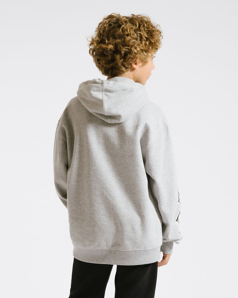Moletom Volcom Canguru Iconic Juvenil Cinza