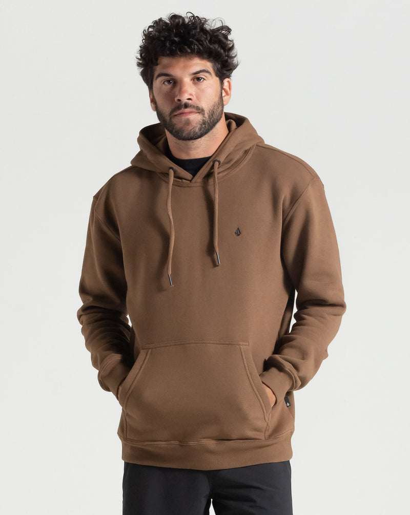 Moletom Volcom Canguru Single Stone Marrom