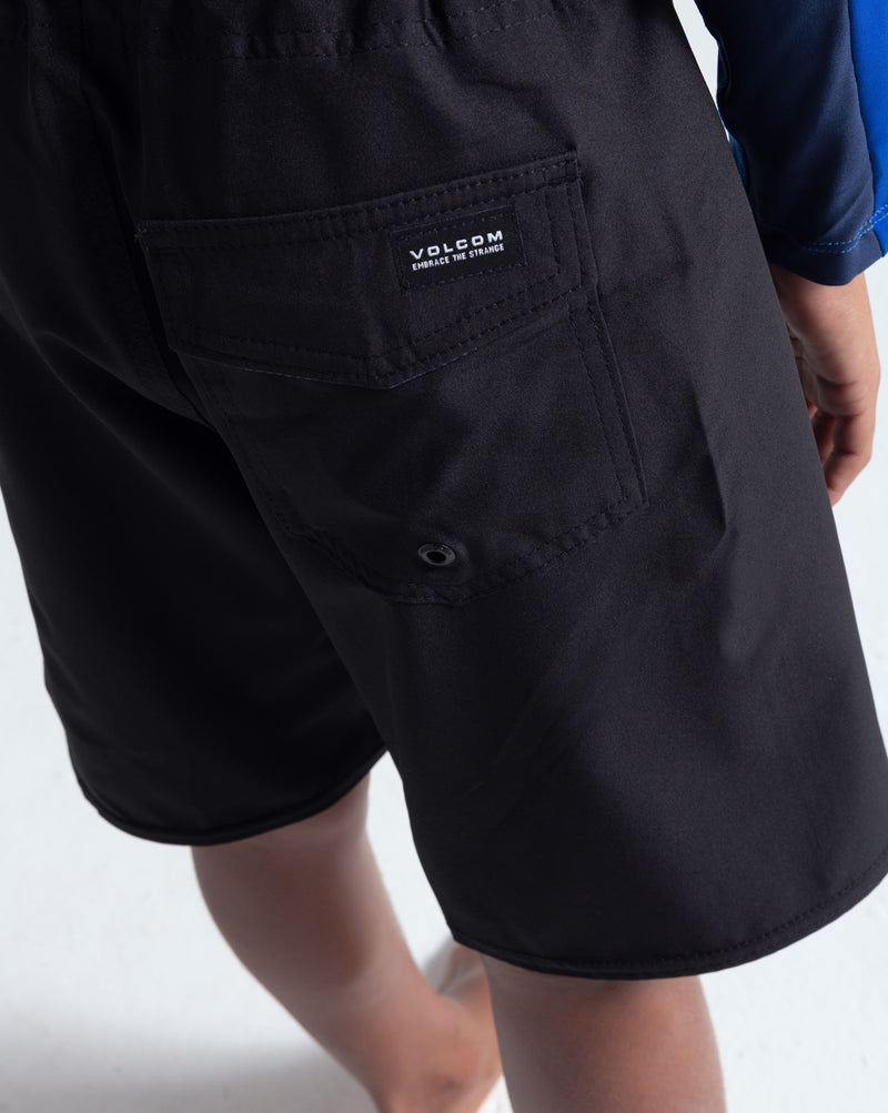Boardshort Volcom Lido Solid Juvenil Preto