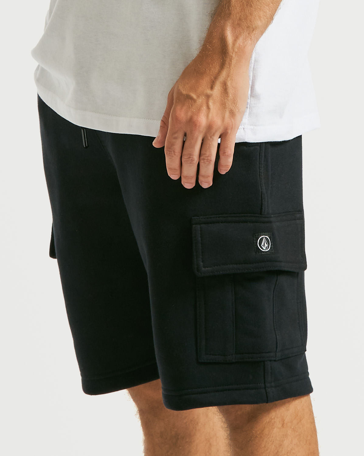 Bermuda Moletom Volcom Comf Cargo Preta Volcom Brasil Loja Oficial