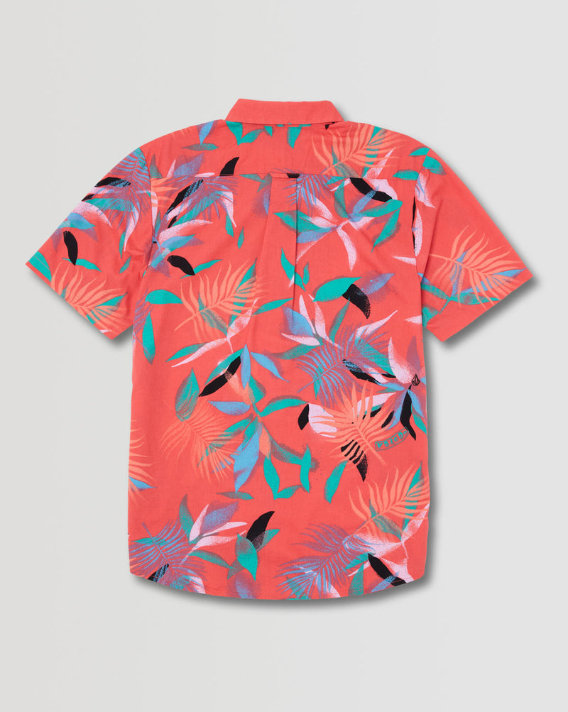 Camisa Volcom Leaf Spray Woven Lava Rock Red