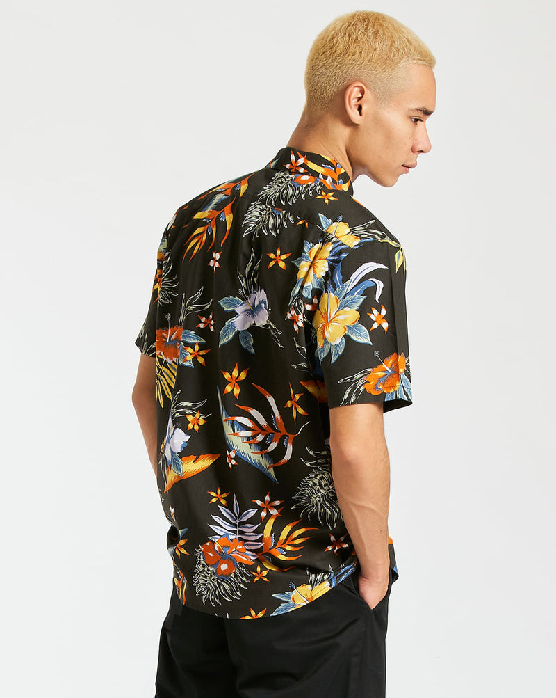 Camisa Volcom Sunriser Floral Short Sleeve Shirt Stealth