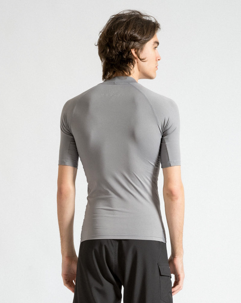 Lycra Volcom Manga Curta Lido Stone Chumbo