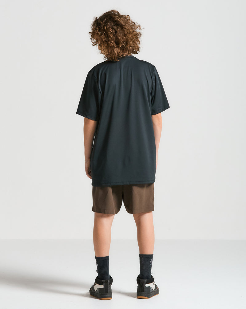 Lycra Volcom Manga Curta Iconic Stone Preta