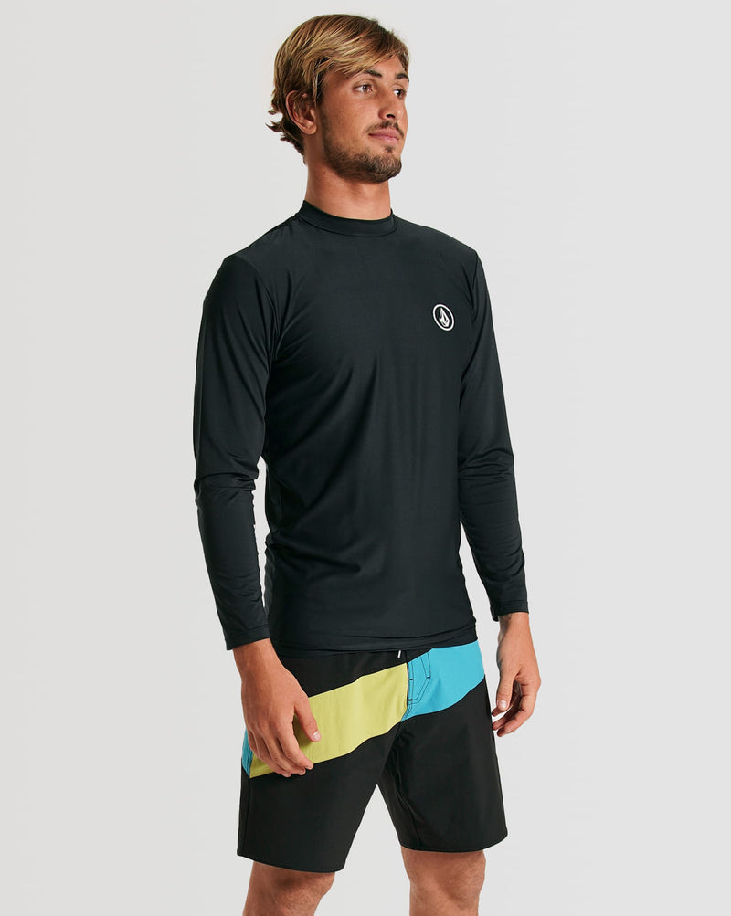 Lycra Volcom Manga Longa Lido Stone Preta