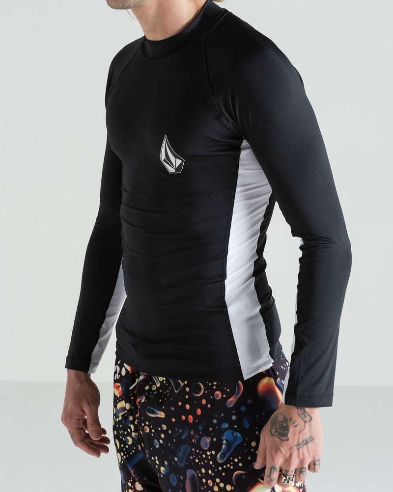 Lycra Volcom Lido Solid Preta Manga Longa