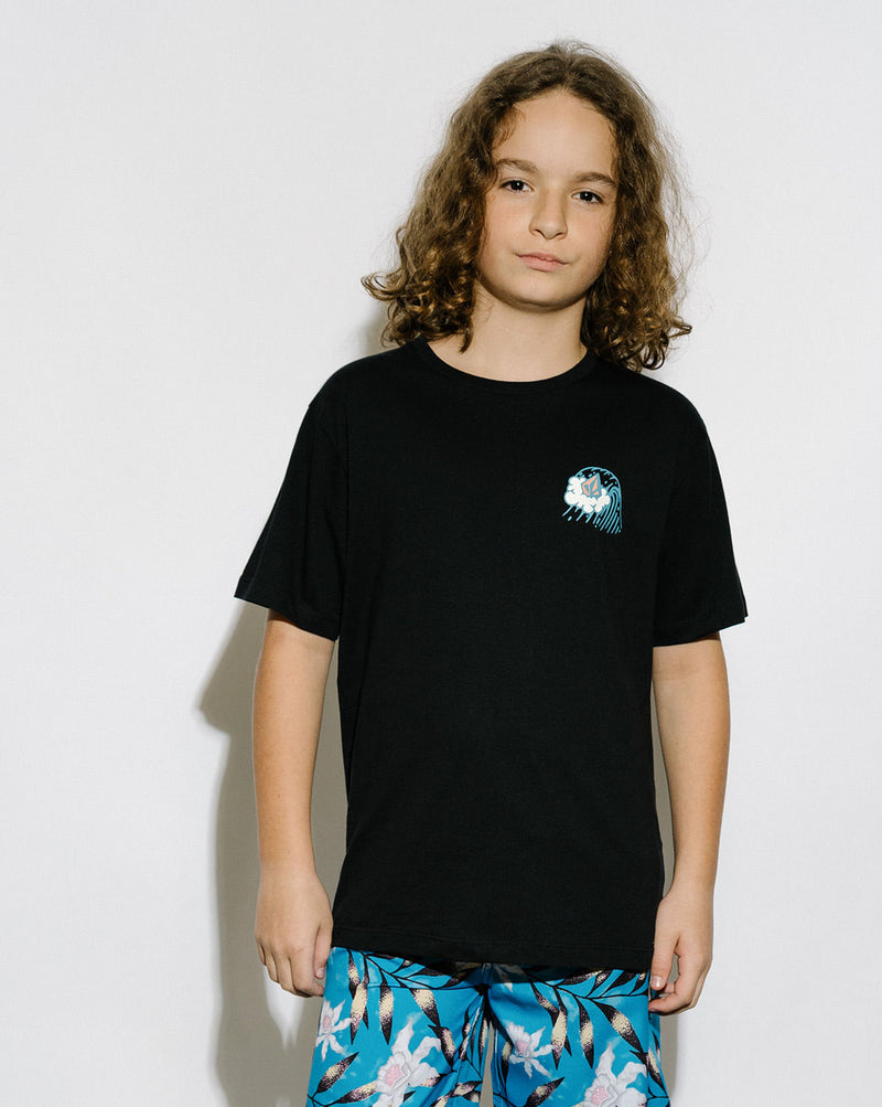 Camiseta Volcom Regular Breaker Juvenil Preta