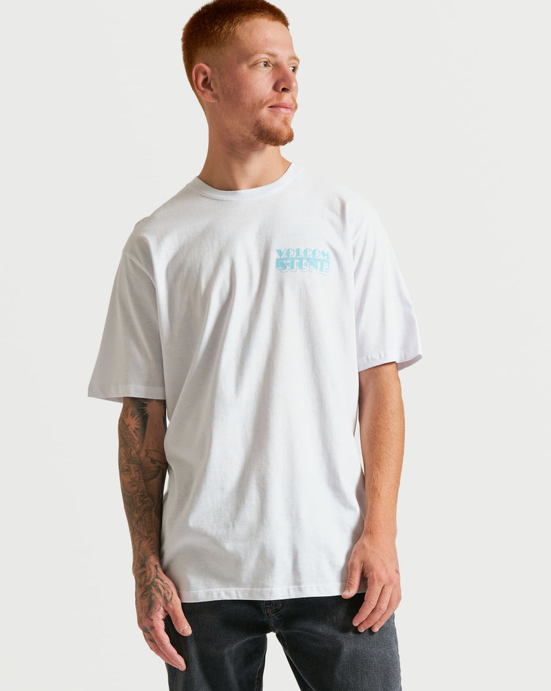 Camiseta Volcom Regular Stript Branca