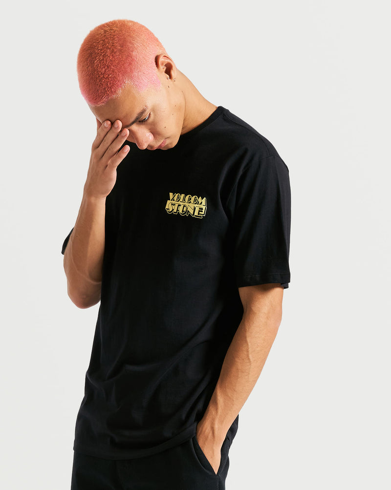Camiseta Volcom Regular Stript Preto