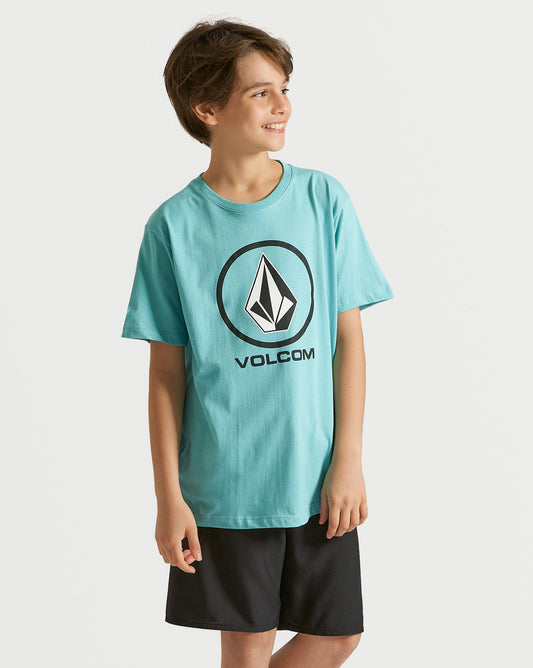 Camiseta Volcom Regular Crisp Stone Juvenil Azul