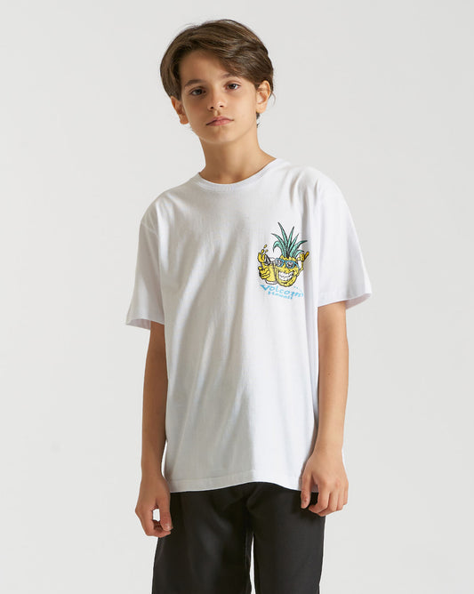 Camiseta Volcom Regular Pickled Juvenil Branca
