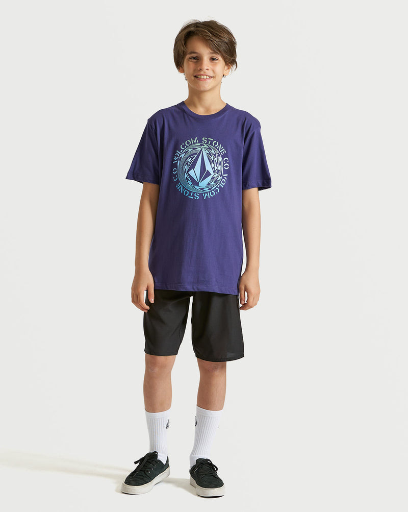 Camiseta Volcom Regular Rotato Juvenil Azul