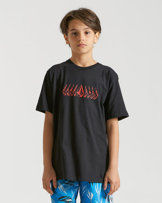 Camiseta Volcom Regular Phaset Juvenil Preta