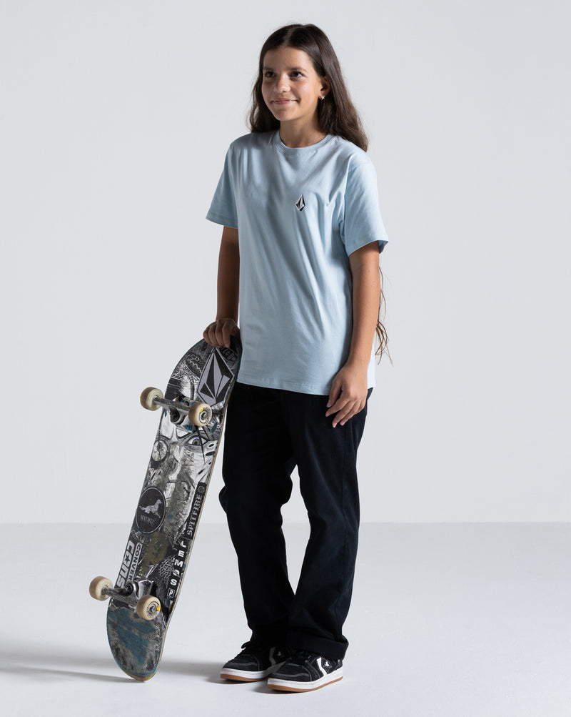 Camiseta Volcom Iconic Juvenil Azul Clara