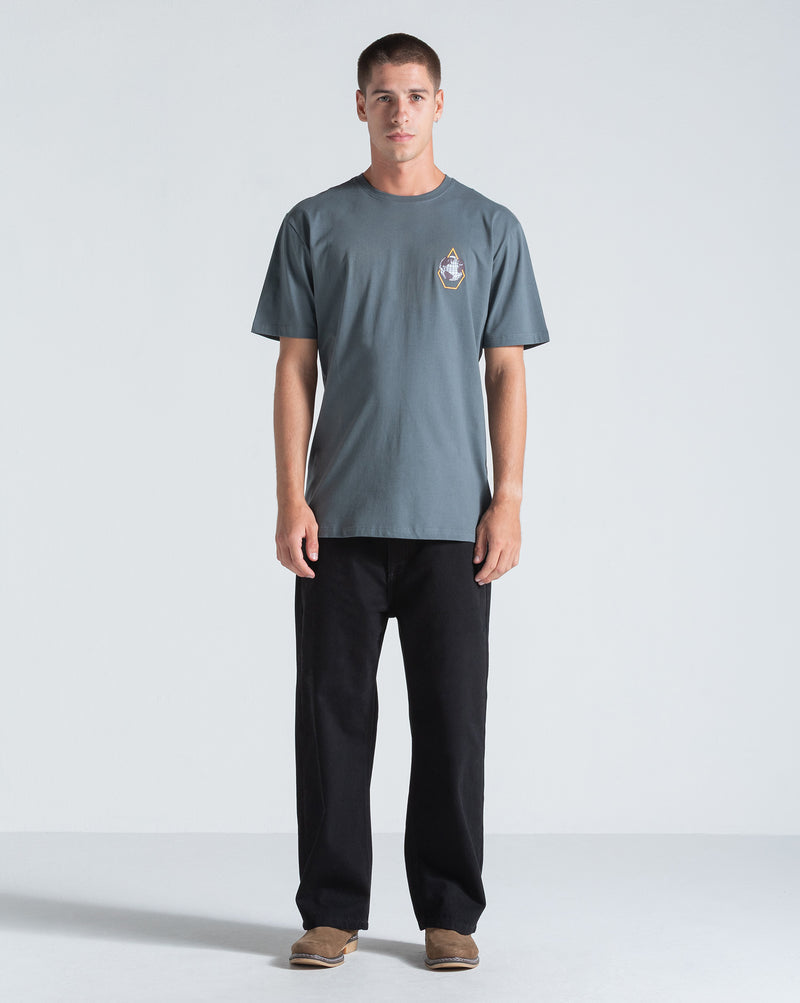 Camiseta Regular Volcom Earth Tripper Cinza Chumbo