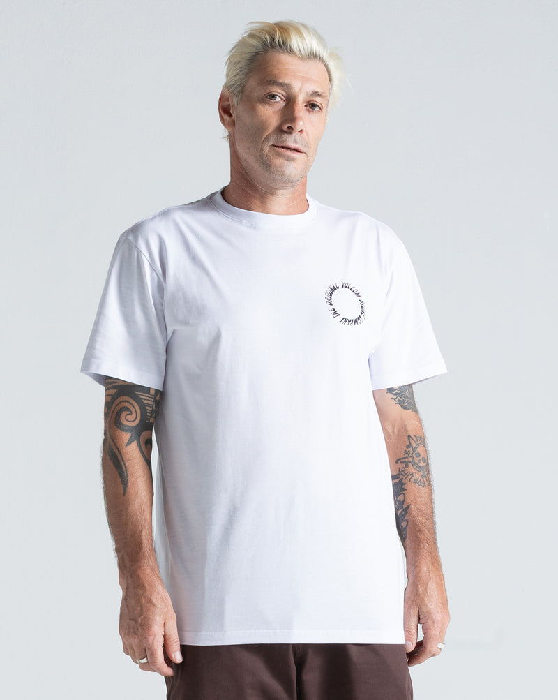 Camiseta Regular Volcom Round Out Branca