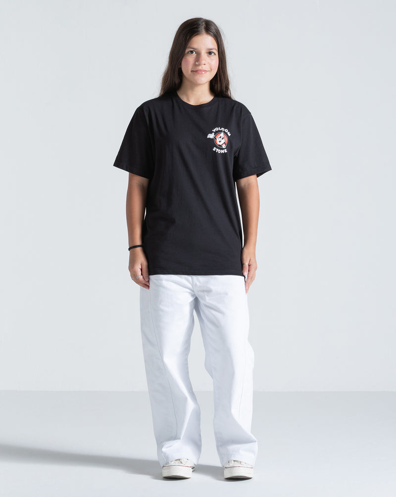 Camiseta Regular Volcom Mistestone Juvenil Preta