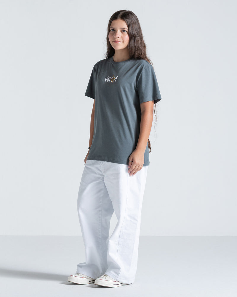 Camiseta Regular Volcom Sunfish Cinza Chumbo