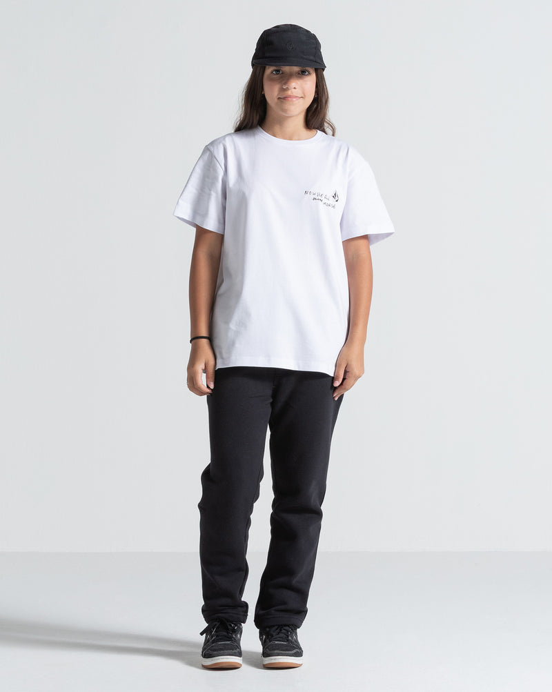Camiseta Regular Volcom Nowhere Juvenil Branca