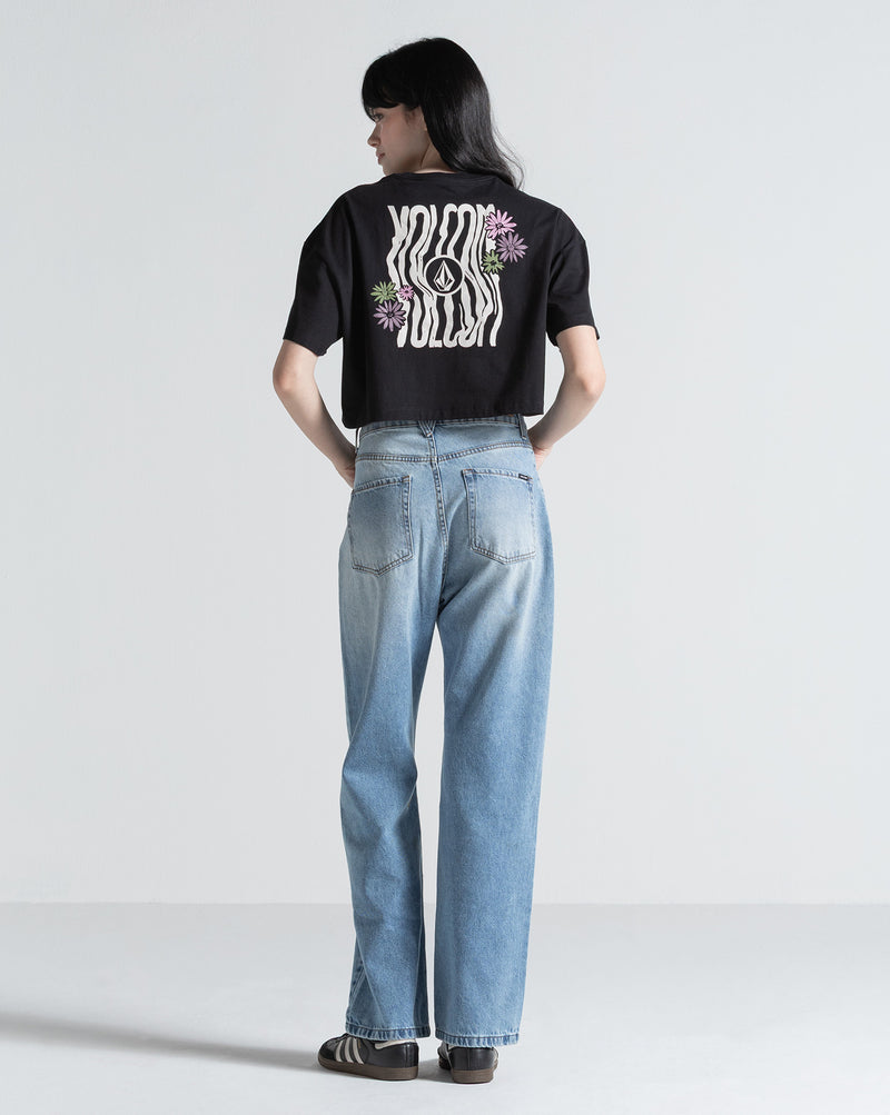 Camiseta Regular Volcom Dial Crop Preta