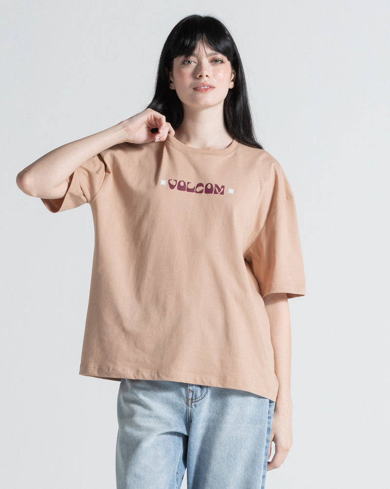 Camiseta Regular Volcom Stonestar Bege