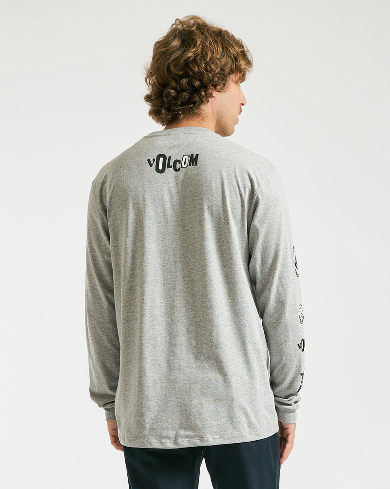 Camiseta Volcom Manga Longa Heritage Cinza