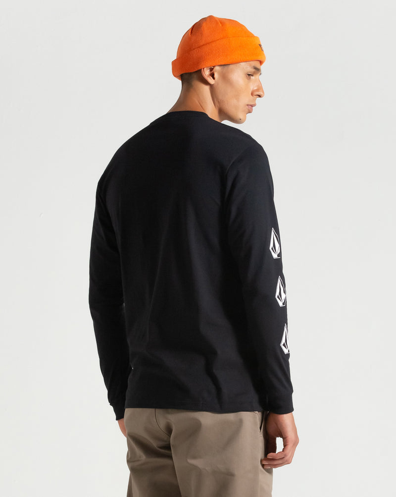 Camiseta Volcom Manga Longa Iconic Preta