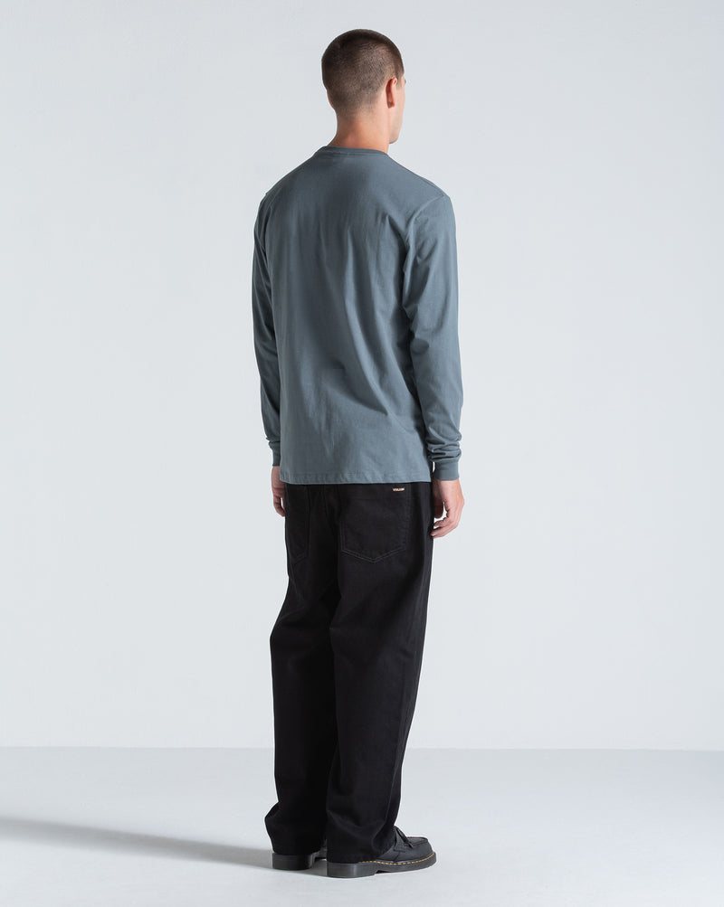 Camiseta Manga Longa Volcom Stone Blanks Cinza Chumbo