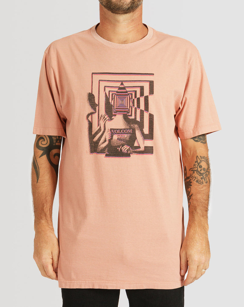 Camiseta Volcom Especial Manga Curta Stone Reveal Laranja