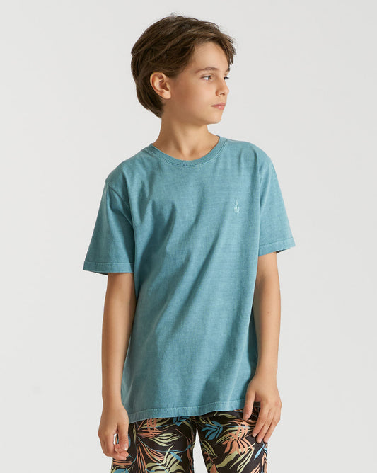 Camiseta Volcom Regular Solid Stone Juvenil Azul