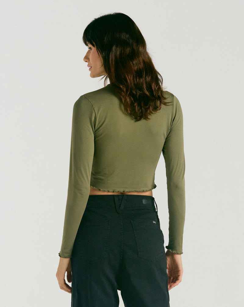 Blusa Volcom Mock Neck Verde Army