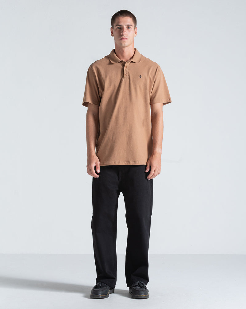 Camiseta Polo Volcom Classic Stone Marrom