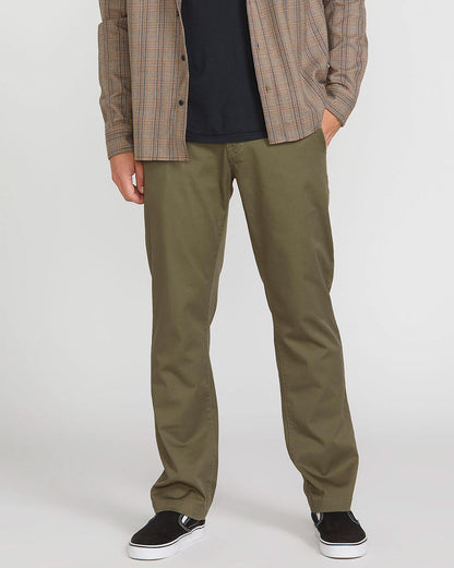Calça Volcom Especial Sarja Frickin Modern Stretch Verde