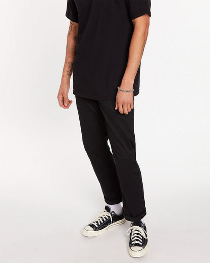 Calça Volcom Especial Sarja Frickin Modern Stretch Chino Preta