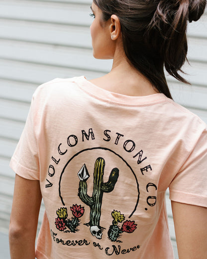 Camiseta Volcom Regular Forever Or Never Rosa