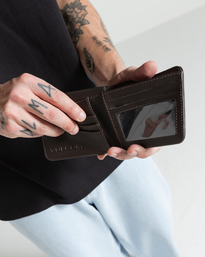Carteira Volcom Metal Stone Marrom