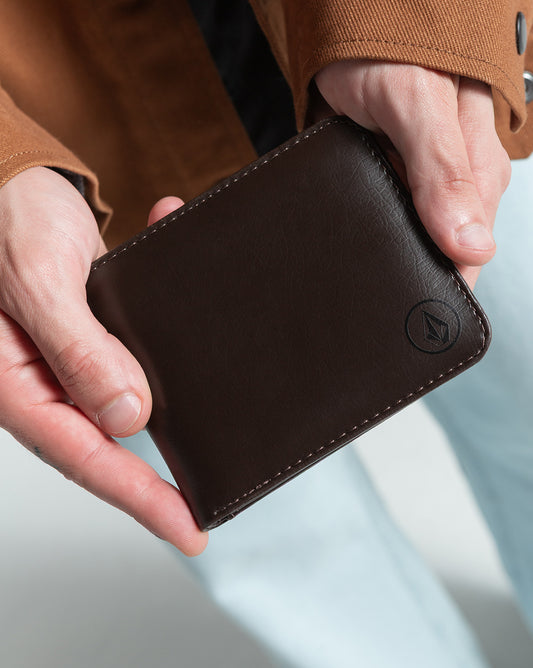 Carteira Volcom Slim Stone Marrom Escuro