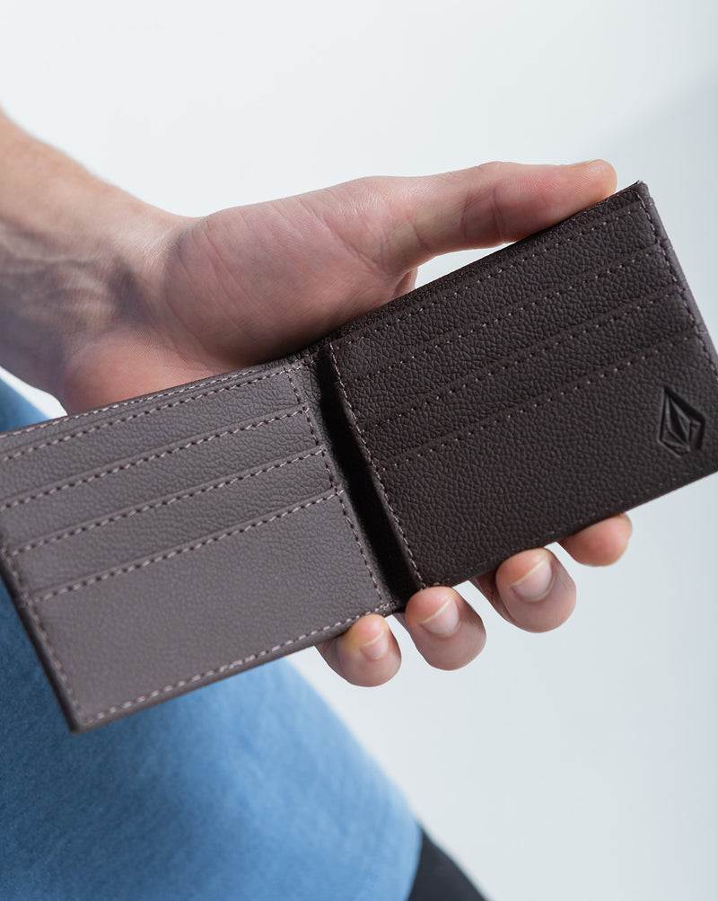 Carteira Volcom Slim Stone Marrom Escuro