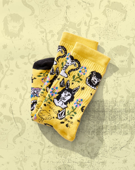 Meia Volcom Ozzie Amarela