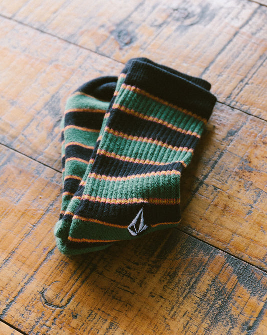 Meia Volcom Stoney Stripes Preta