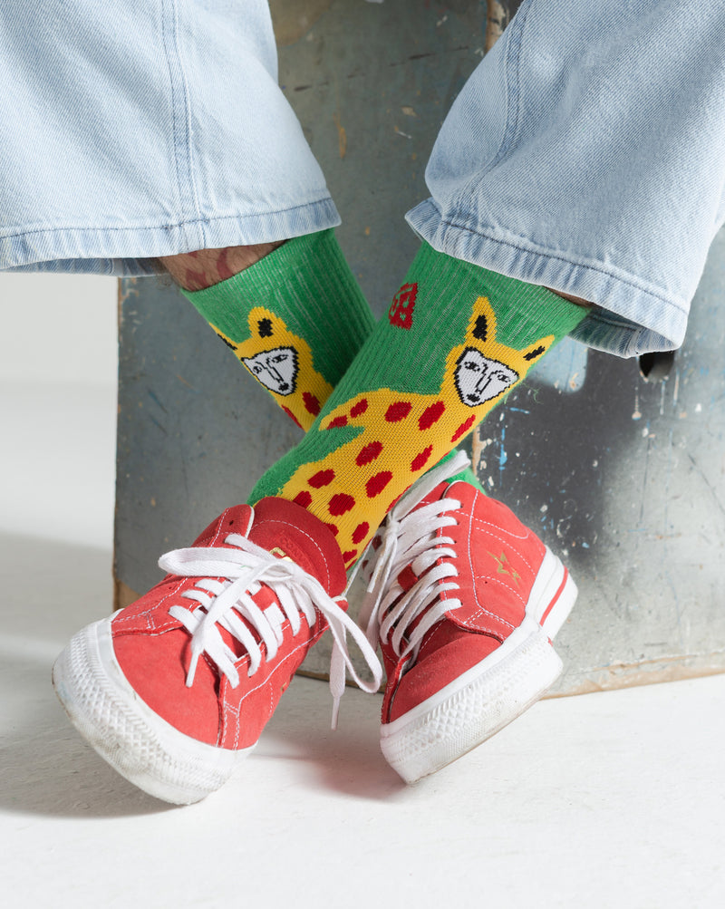 Meia Volcom FA x Alucinandinho Leopard Verde