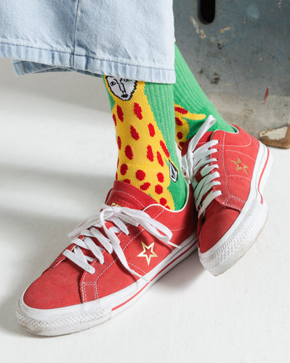 Meia Volcom FA x Alucinandinho Leopard Verde