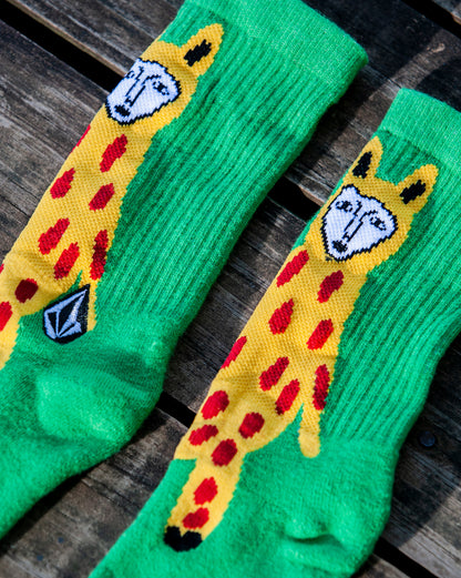 Meia Volcom FA x Alucinandinho Leopard Verde