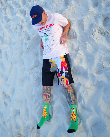 Meia Volcom FA x Alucinandinho Leopard Verde