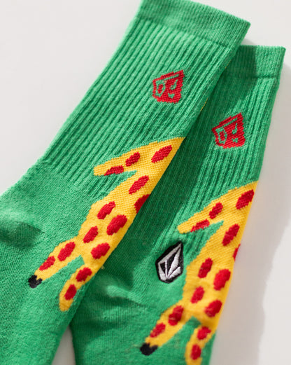 Meia Volcom FA x Alucinandinho Leopard Verde