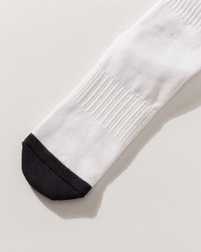 Meia Front Boarded Ribbed Crew Branca