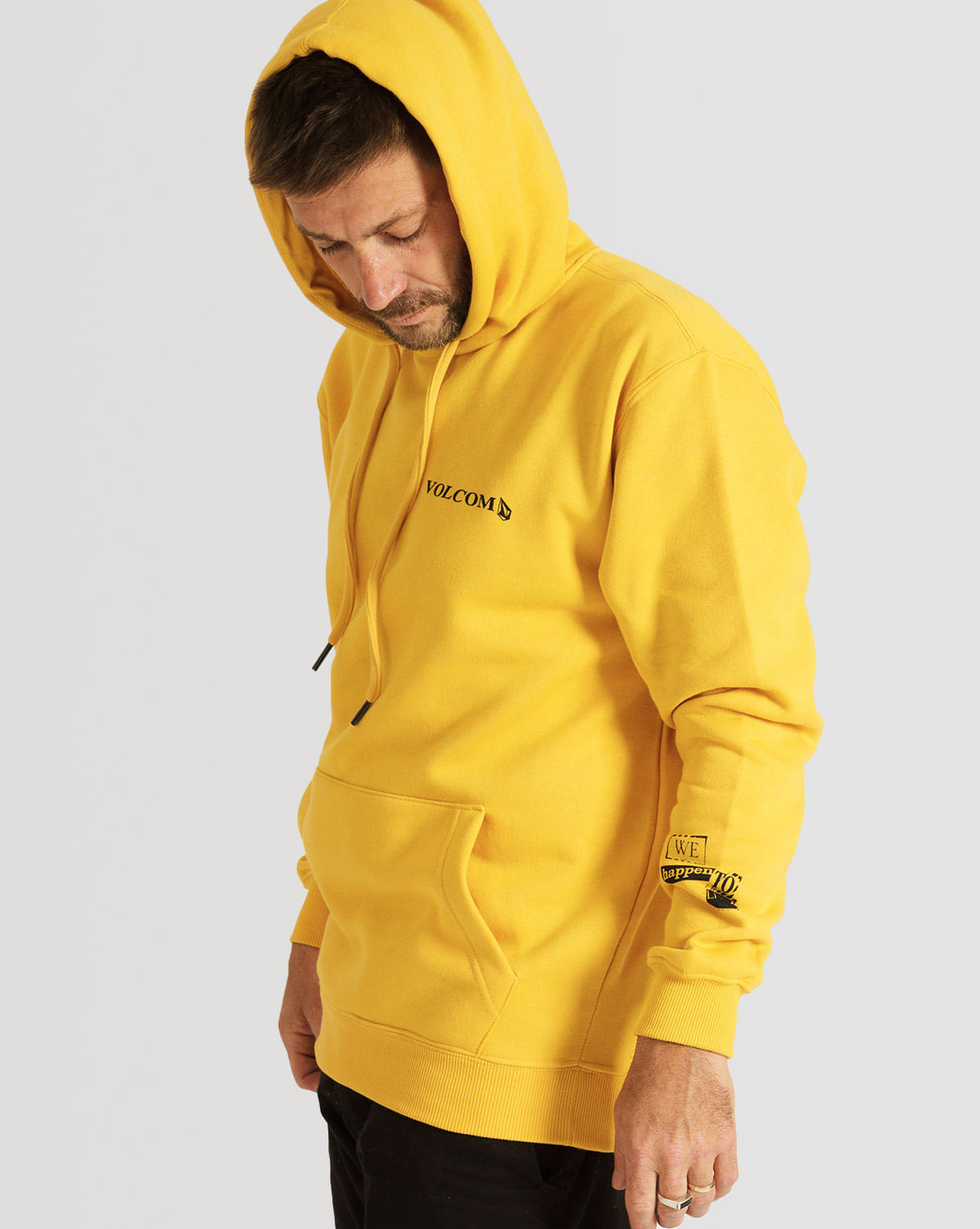 Moletom Volcom Canguru Texture Amarelo