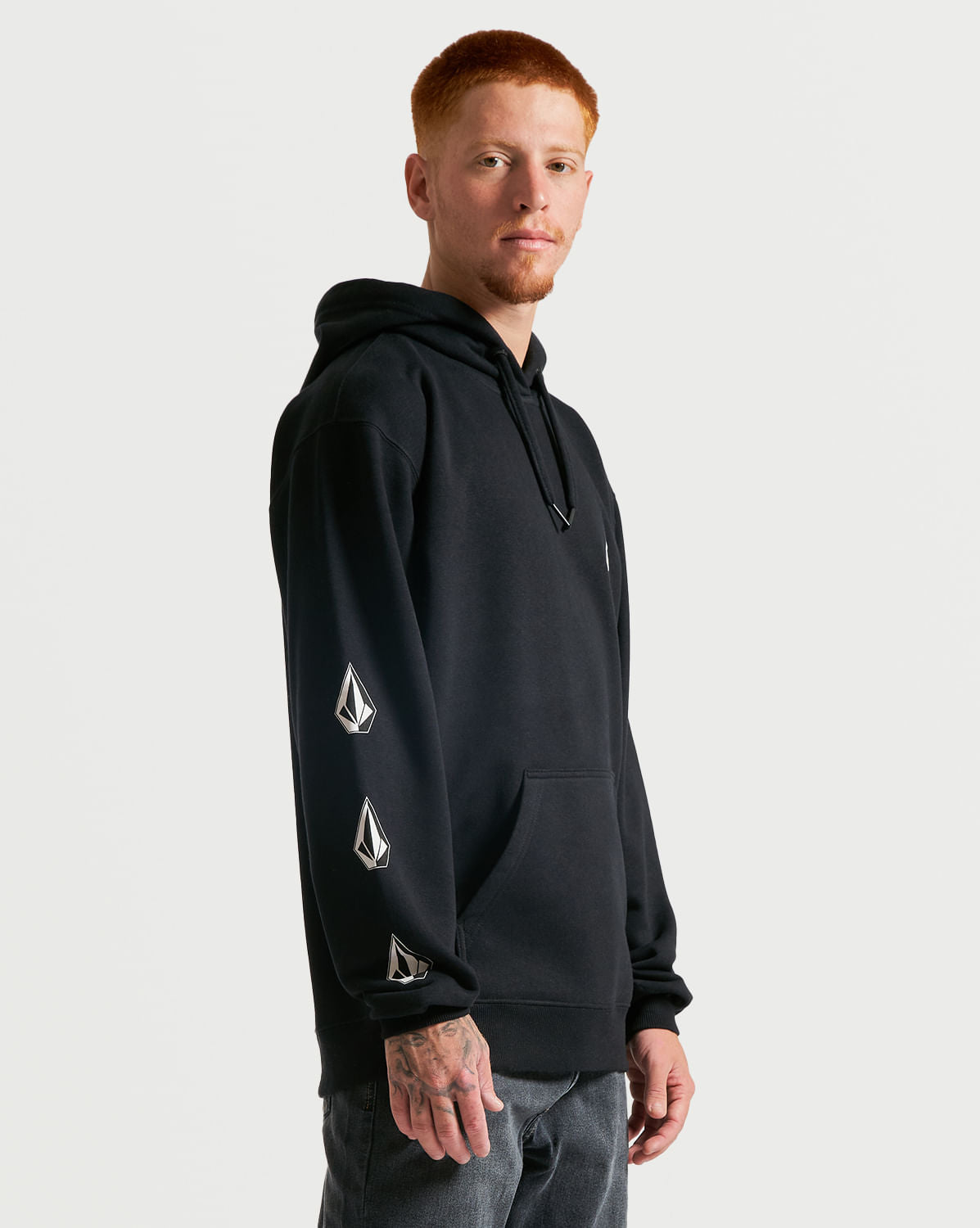 Moletom Volcom Canguru Iconic Preto