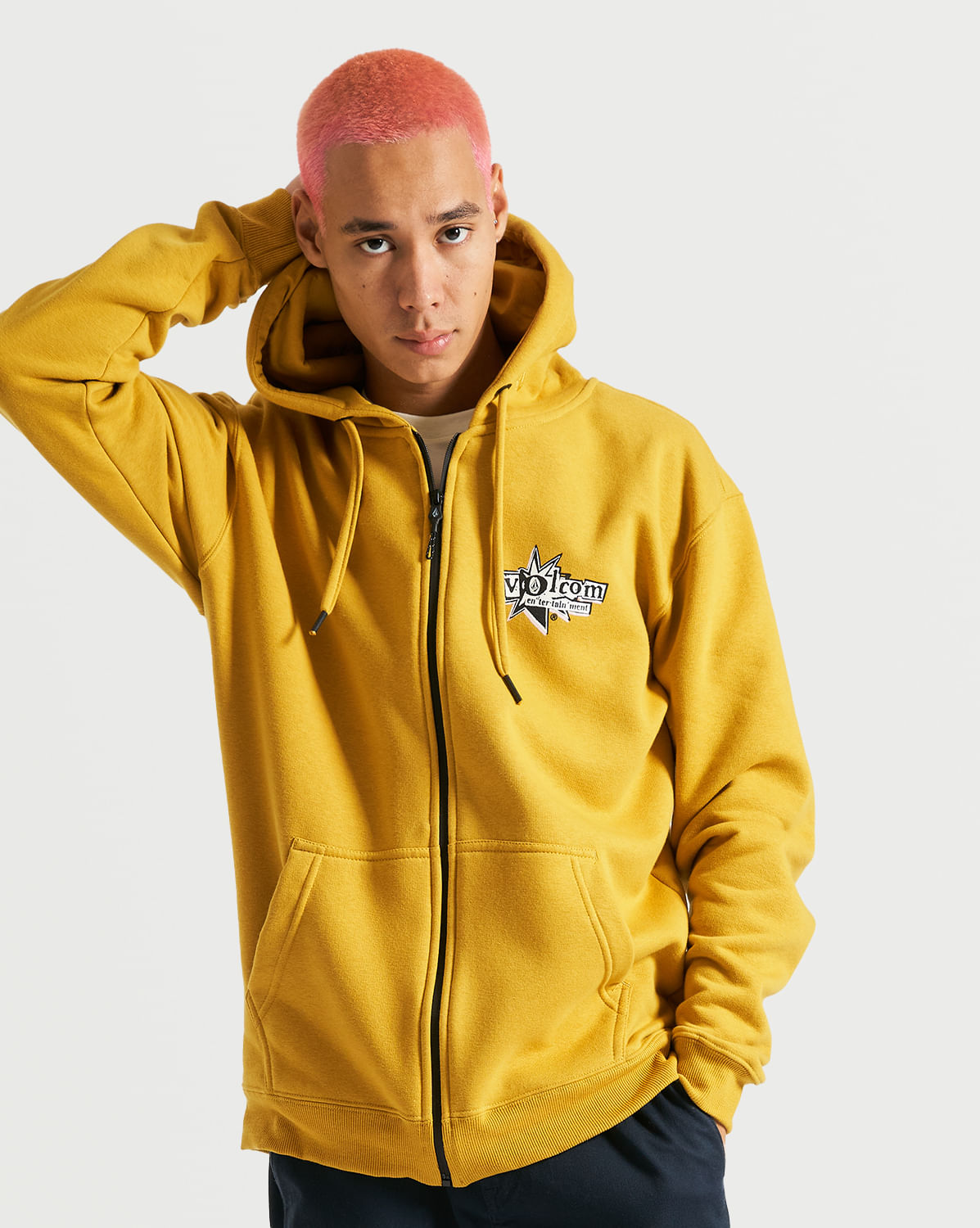 Moletom Volcom Canguru Ent Amarelo